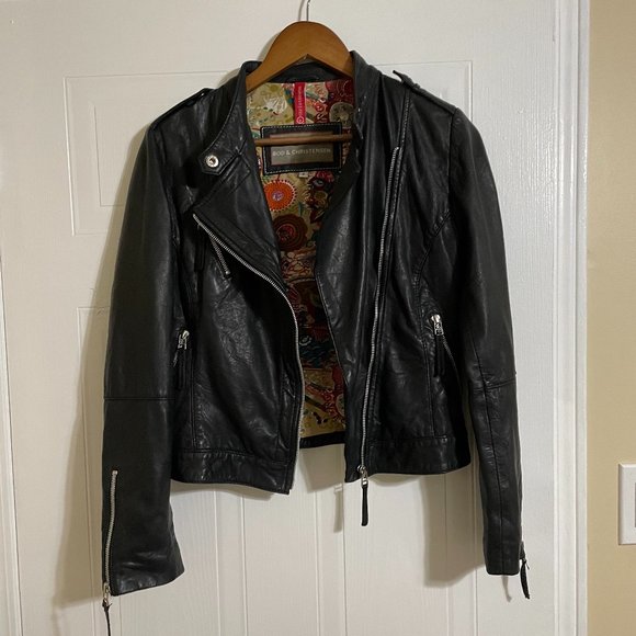 Bod & Christensen Jackets & Blazers - Bod & Christensen Black Leather Biker Jacket